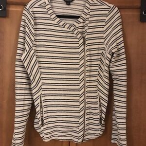 Lucky Brand Striped Sweatshirt with Side Zipper